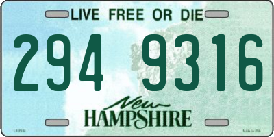 NH license plate 2949316