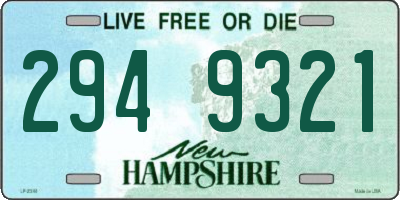 NH license plate 2949321