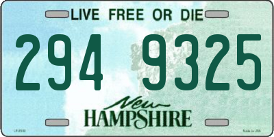 NH license plate 2949325