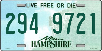 NH license plate 2949721