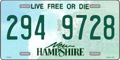 NH license plate 2949728