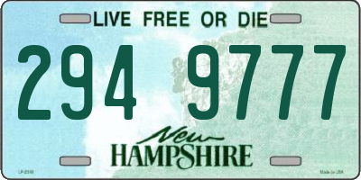 NH license plate 2949777