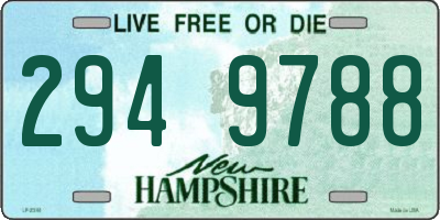 NH license plate 2949788
