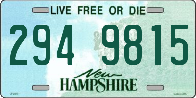NH license plate 2949815
