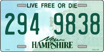 NH license plate 2949838