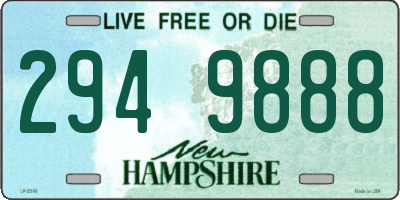 NH license plate 2949888