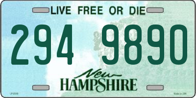 NH license plate 2949890