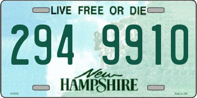 NH license plate 2949910