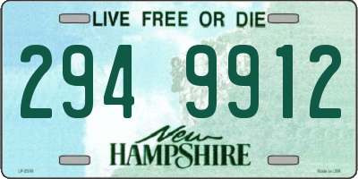 NH license plate 2949912