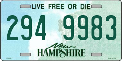 NH license plate 2949983