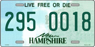 NH license plate 2950018