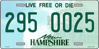 NH license plate 2950025