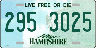 NH license plate 2953025