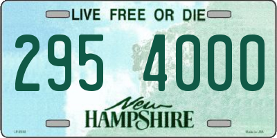NH license plate 2954000