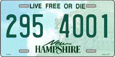 NH license plate 2954001
