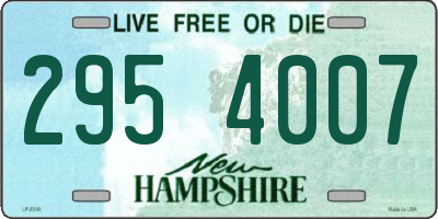 NH license plate 2954007