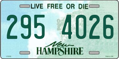 NH license plate 2954026