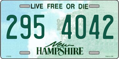 NH license plate 2954042