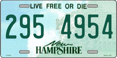 NH license plate 2954954