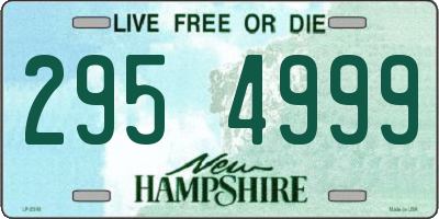 NH license plate 2954999