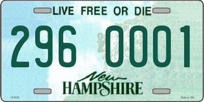 NH license plate 2960001