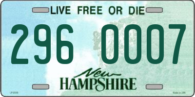 NH license plate 2960007