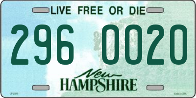 NH license plate 2960020