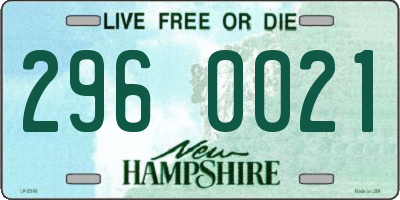 NH license plate 2960021