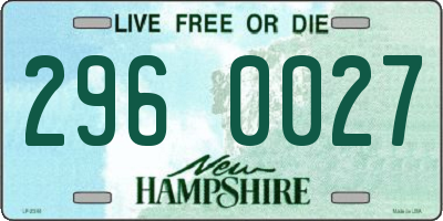 NH license plate 2960027