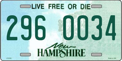 NH license plate 2960034