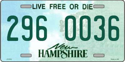 NH license plate 2960036