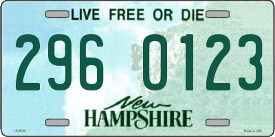 NH license plate 2960123