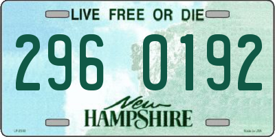 NH license plate 2960192