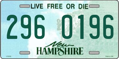 NH license plate 2960196
