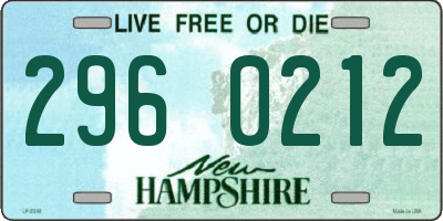 NH license plate 2960212
