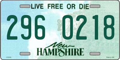 NH license plate 2960218