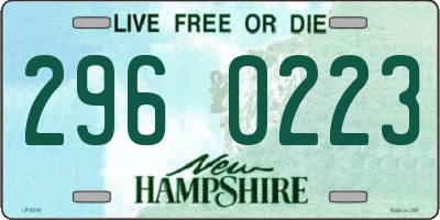 NH license plate 2960223