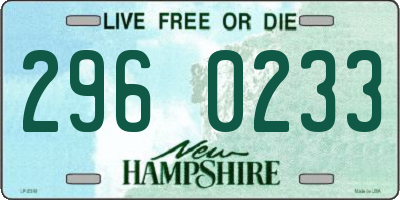 NH license plate 2960233