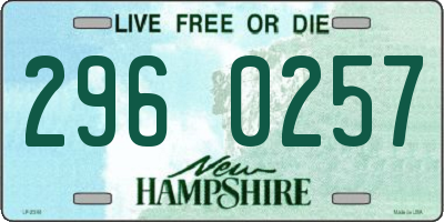 NH license plate 2960257
