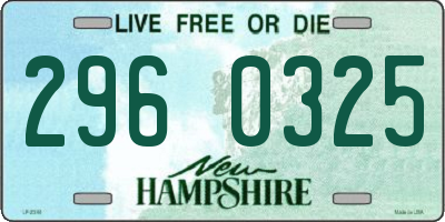 NH license plate 2960325