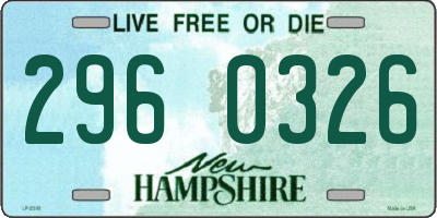 NH license plate 2960326