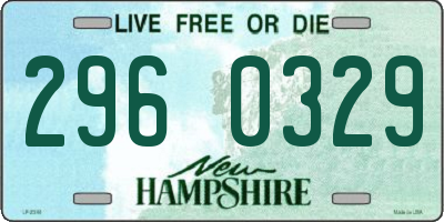 NH license plate 2960329