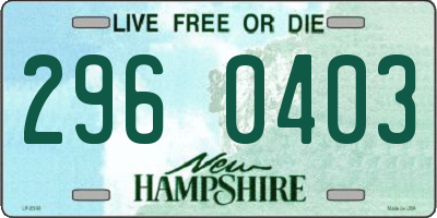 NH license plate 2960403