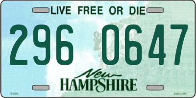 NH license plate 2960647