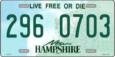 NH license plate 2960703