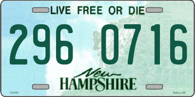 NH license plate 2960716