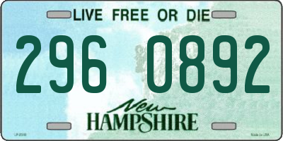 NH license plate 2960892