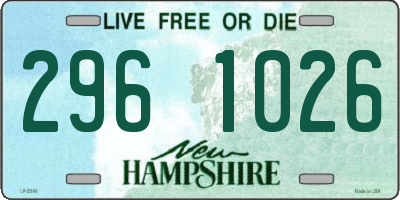 NH license plate 2961026