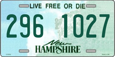 NH license plate 2961027