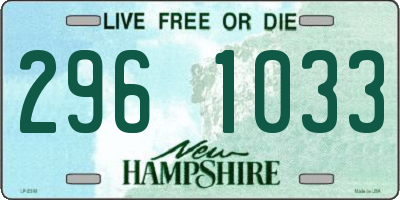 NH license plate 2961033